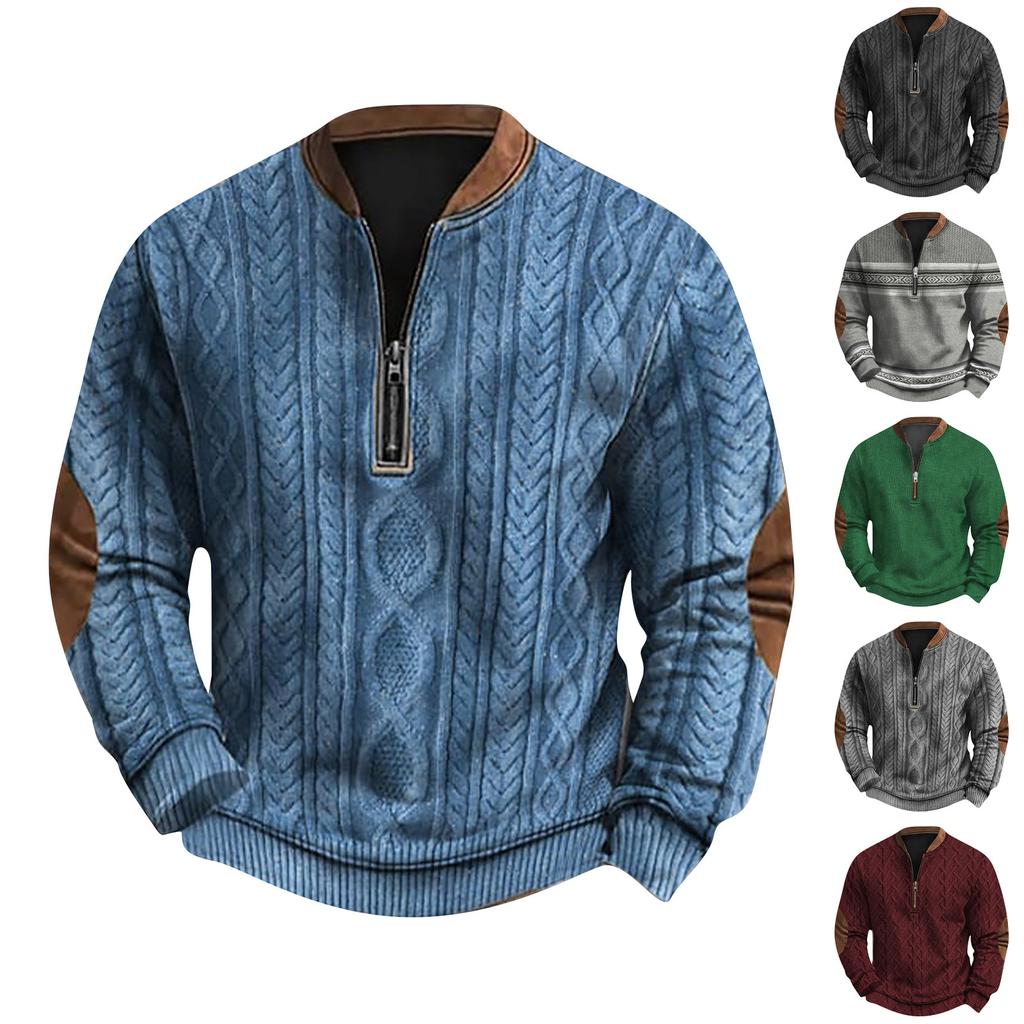 Мужская повседневная толстовка в стиле ретро с градиентным принтом