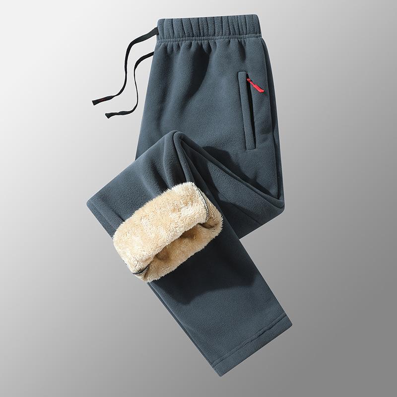 Мужские зимние теплые флисовые брюки, спортивные штаны на подкладке из шерпы, однотонные спортивные толстые брюки для бега с карманами, мужские повседневные спортивные брюки больших размеров