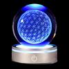 3D Luxury Flower of Life Crystal Ball with LED Colorful Lighting and Touch Chakra Purification Healing Flower Globe for Spiritual Flower Exploring