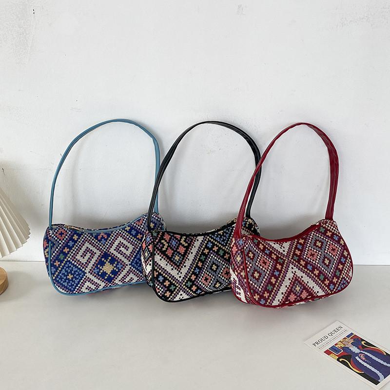 Chic Color Block Design Handbag For Everyday Use With Spacious Nylon Lining