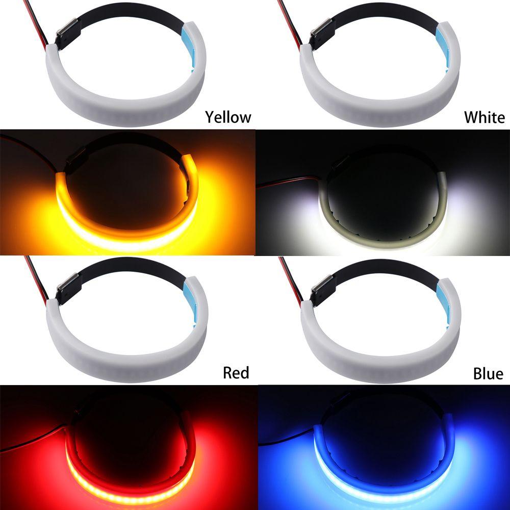 Flexible Red/Blue/Yellow/White 45mm-70mm Turn Signal Light  Indicator Fork Motorcycle SMD LED Strip