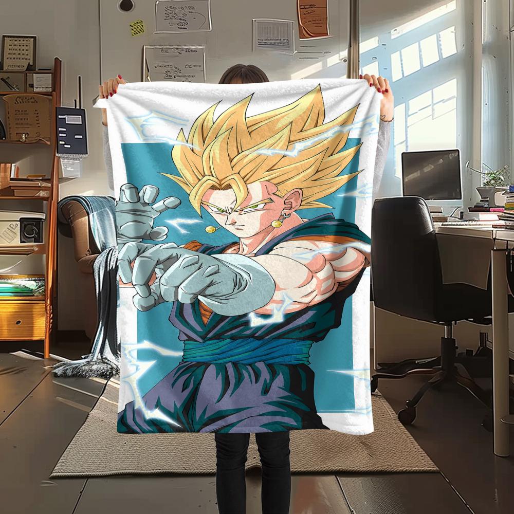 Фланелевое одеяло с принтом персонажей Dragon Ball, Высококачественное, Удобное для всех сезонов, Декор для дома, Тепло и уют, Идеально для рождественских подарков