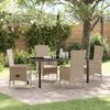 VidaXL 5-Piece Garden Dining Set with Cushions Beige Poly Rattan 3379467