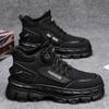 Labor Insurance Men's Shoes Autumn New High-top Tooling Shoes Men's Retro Short Boots Platform Martin Boots Men's Trend