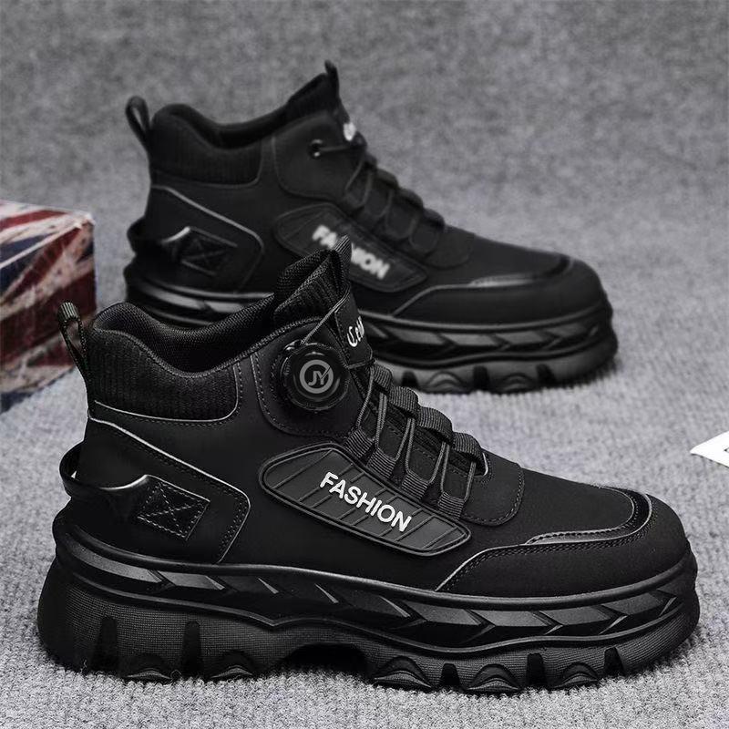 Labor Insurance Men's Shoes Autumn New High-top Tooling Shoes Men's Retro Short Boots Platform Martin Boots Men's Trend