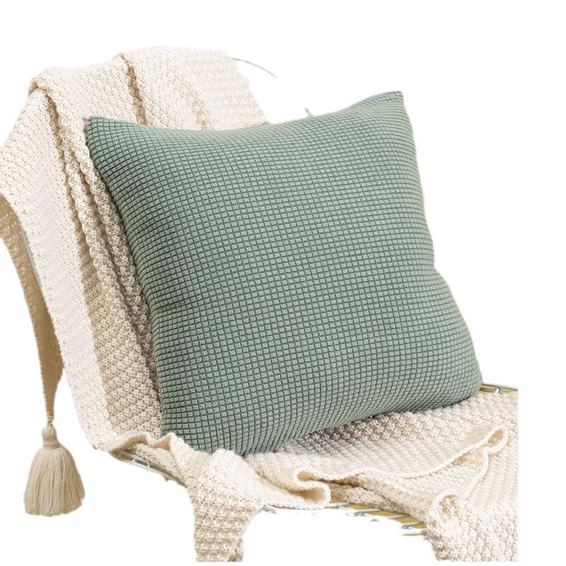 Solid Color Living Room Waffle Honeycomb Square Pillow Cushion Cover Cushion Cover Simple Sofa Pillow Cushion Cushion Cover