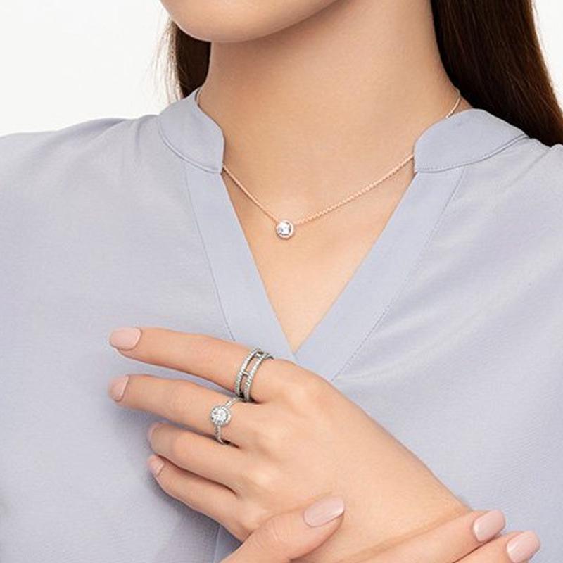 Pandora Классическое Элегантное Серебряное Ожерелье-Ошейник 925 пробы Женское ожерелье Розовое Золото 386240CZ