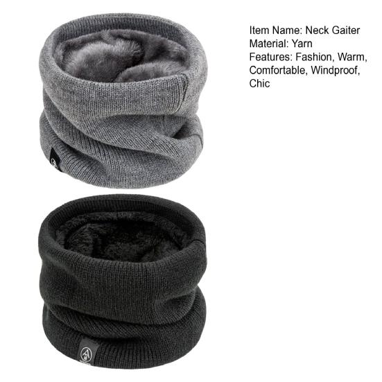 Winter Neck Gaiter for Men Women Thermal Thick Warm Fleece Lined Neck Warmer Windproof Ski Face Cushion for Cold Weather