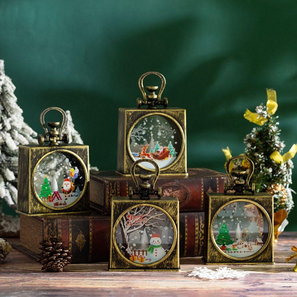 Santa Christmas Portable Lantern Christmas Tree Christmas Hanging Lamp  Bedroom Decor