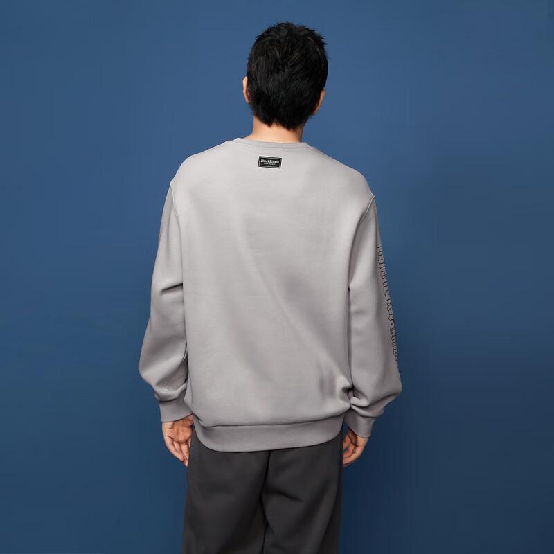 HLA Black Whale Men's Letter Print Crewneck Sweatshirt