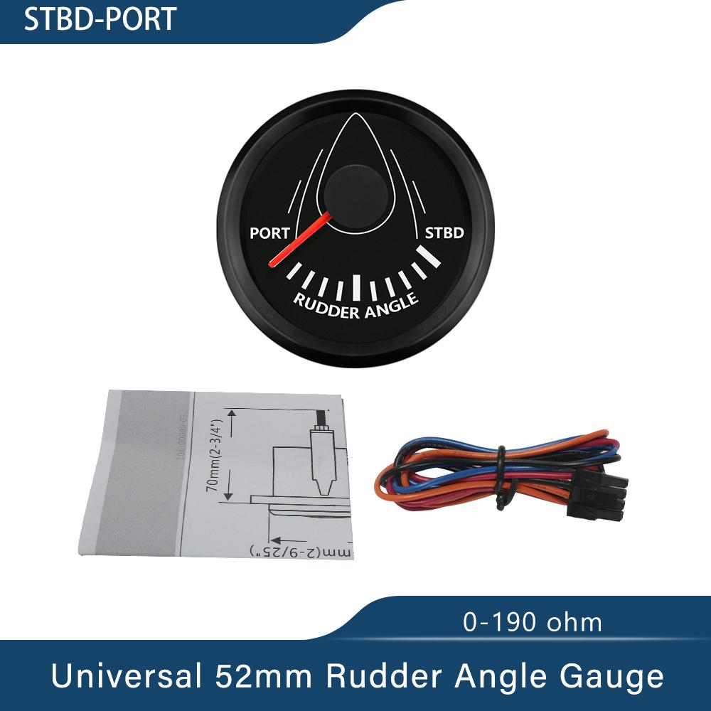 New Universal 52mm 85mm Marine Boat Rudder Angle Indicator Gauge 12V 24V with Red Backlight 0-190 ohms for Boat Yacht Vessel