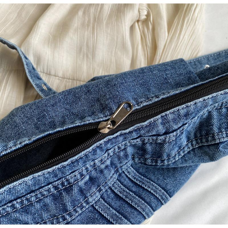 Студенческая сумка через плечо, японская джинсовая сумка Харадзюку для девочек, корейская универсальная сумка кроссбоди, женская сумка-пельмень через плечо