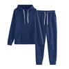 2 Pcs/Set Women Hoodie Pants Suit Solid Color Plush Long Sleeves Thick Top Elastic Waist Ankle-banded Trousers Sport Fitness