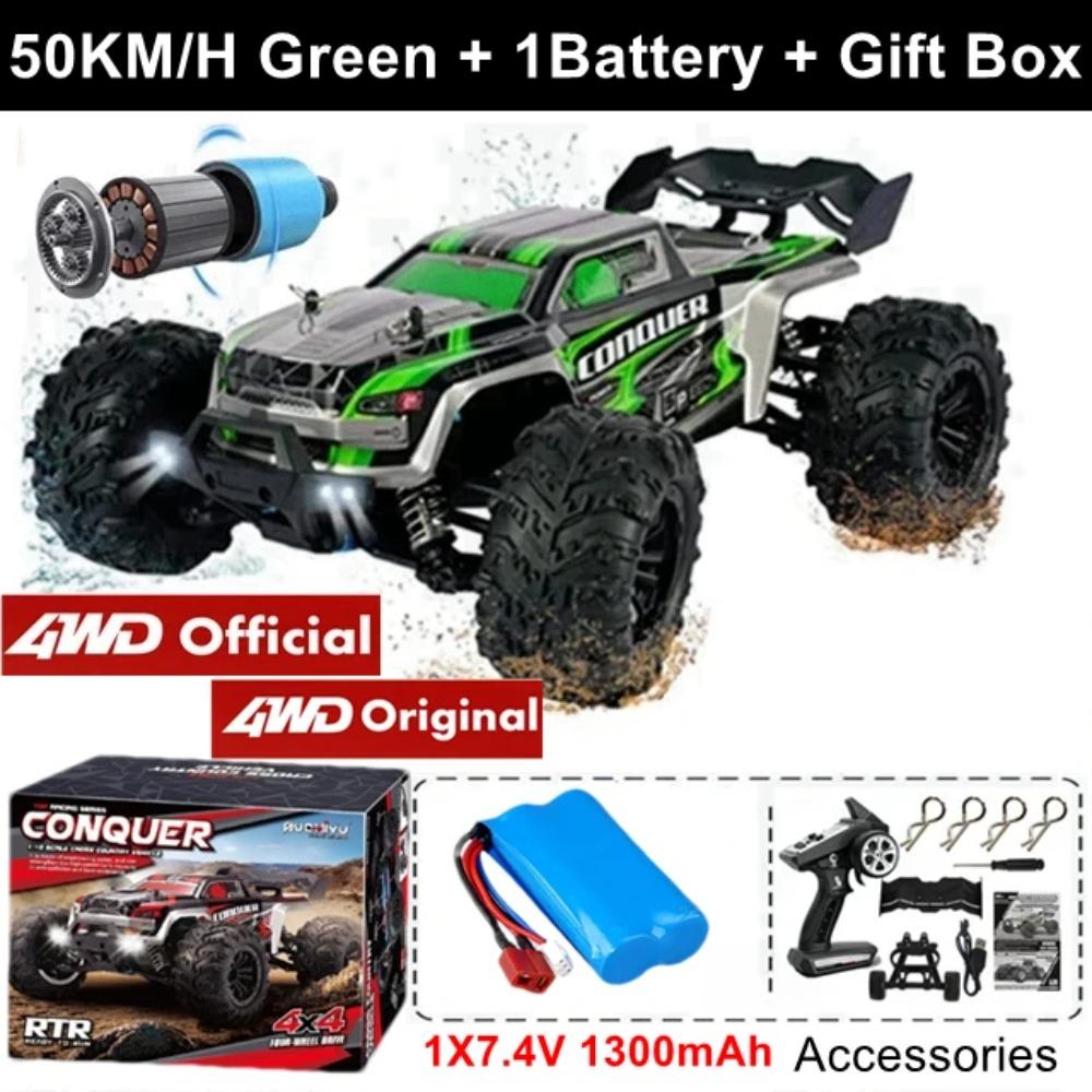 4WD 1:16 80 км/ч Супер Бесколлекторный 50 км/ч Коллекторный Радиоуправляемый Автомобиль 4x4 Внедорожник Пульт Дистанционного Управления Высокоскоростной Дрифт Гонки Грузовик Багги Игрушка Подарок