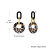 Vintage Black Leopard Print Circle Drop Earrings for Women, Exaggerated Personality Design Large Earrings,  Jewelry Gift