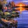 5D Кристалл Красивое озеро и дом Diy Алмазная картина Вышивка Домашний декор Мозаика Подарок