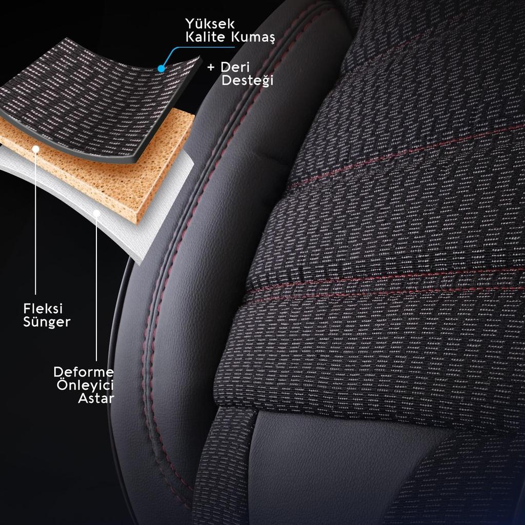 ЧЕХОЛ АВТОКРЕСЛА СЕРИИ COMFORT ИЗ ТКАНИ Черный Красный