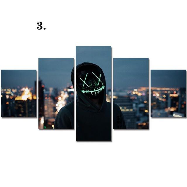 Canvas Painting 5 Pieces Astronaut Mask Man Posters Modular Prints No Frame Wall Art for Living Room Home Decor Modern Picture