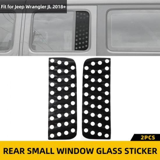 2x Rear Side Window Triangle Glass Accessories Cover for Jeep Wrangler JL JT 18+