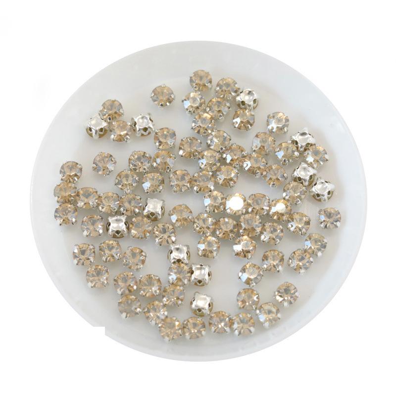 Стразы одиночные коготь цветной коготь дрель круглая полая сделай сам свадебное платье хрустальные коготь дрель аксессуары стразы пришиваем бусины