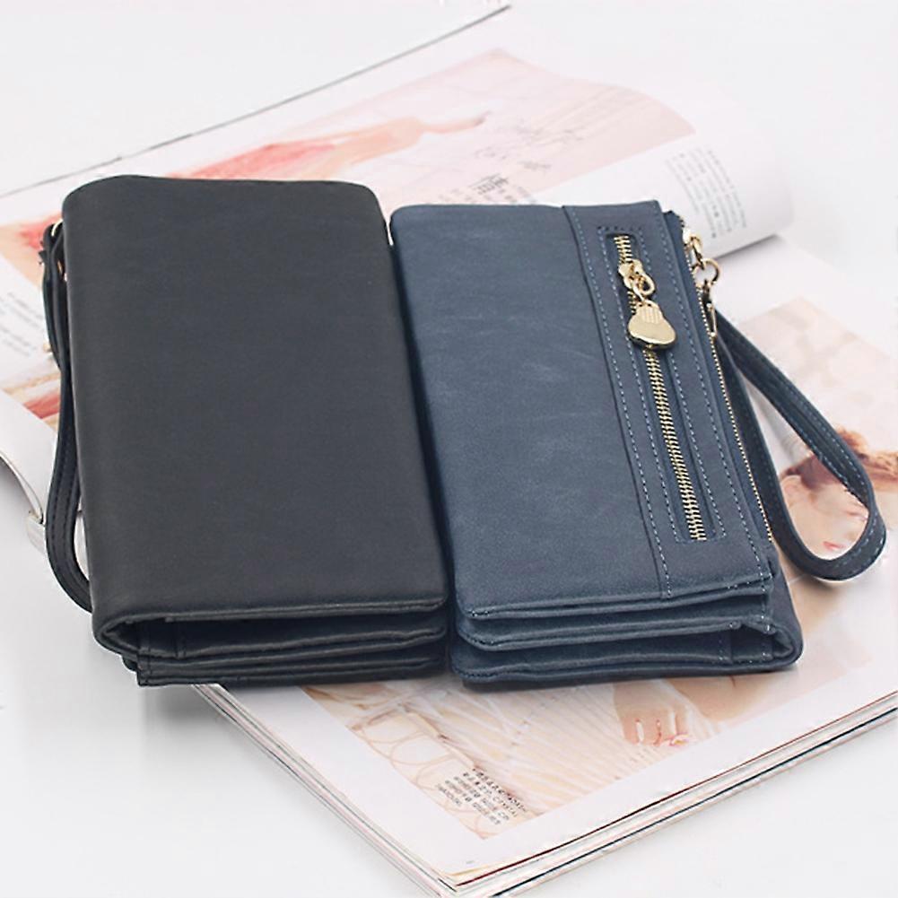 Women's PU Leather Double Zip Long Card Case, Lightweight and Waterproof Wallet, Suitable for Daily Travel, Shopping, Travel and Dating
