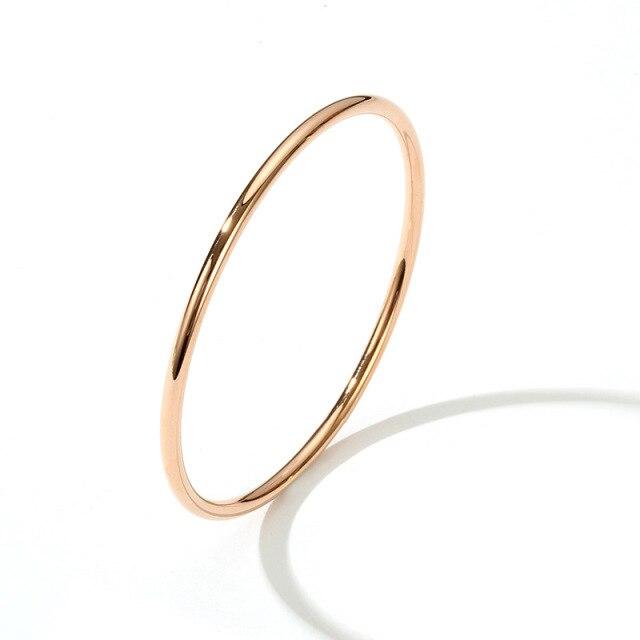 Fashionable Stainless Steel 3 Mm Simple Rose Gold Fashion Luxury Bracelets Glaze Bracelets for Women Couple Jewelry