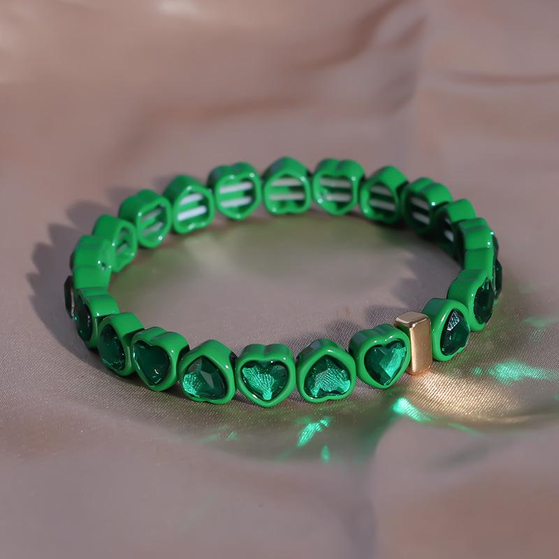 Модные геометрические браслеты Love: Эластичные цветные браслеты из бисера для женщин