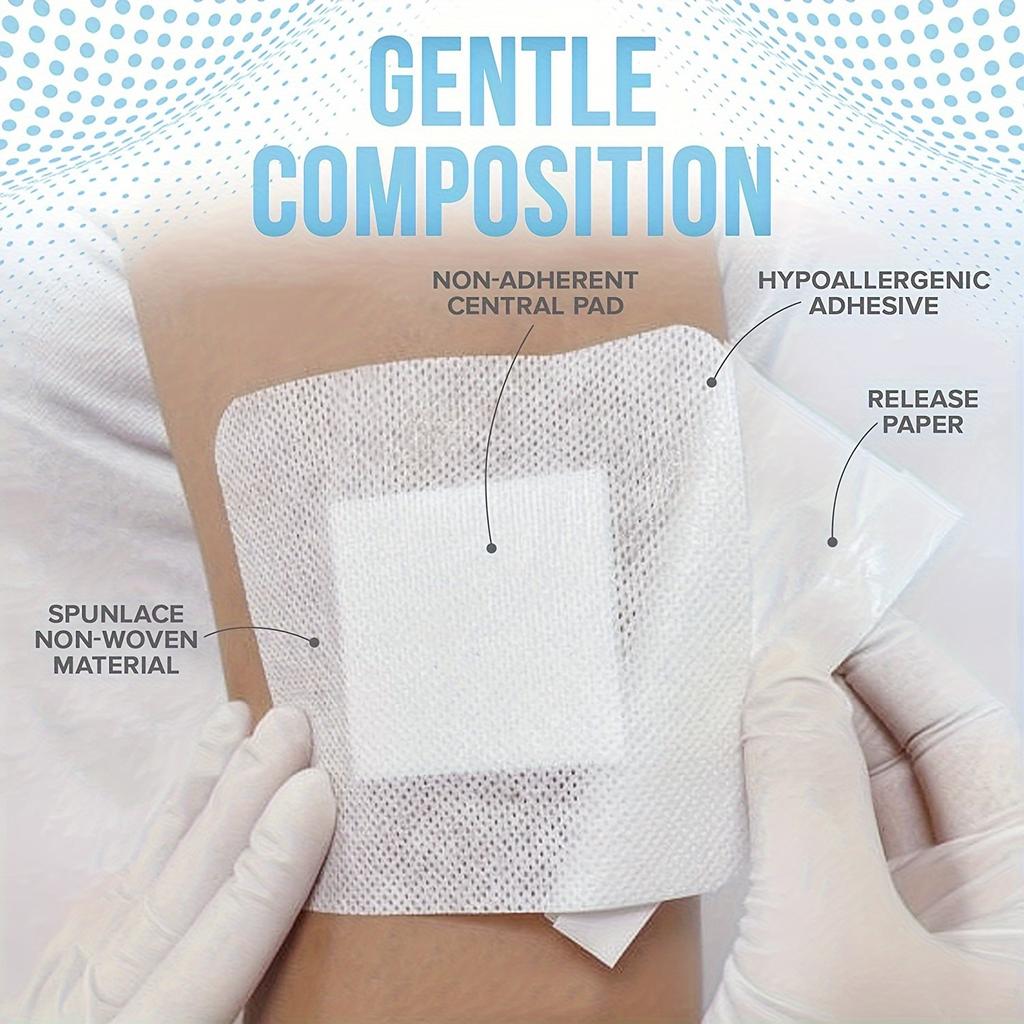 Большой размер гипоаллергенный нетканый медицинский пластырь для ран, повязка для оказания первой помощи при больших ранах 6*7 см