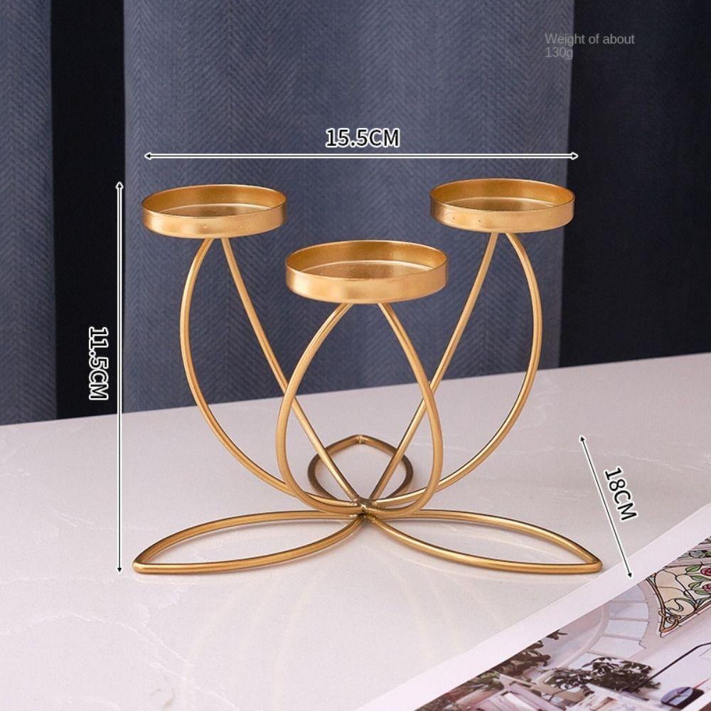 Iron Candlelight Dinner Props Holder Table Decoration Romantic Candlestick Holder  Bedroom