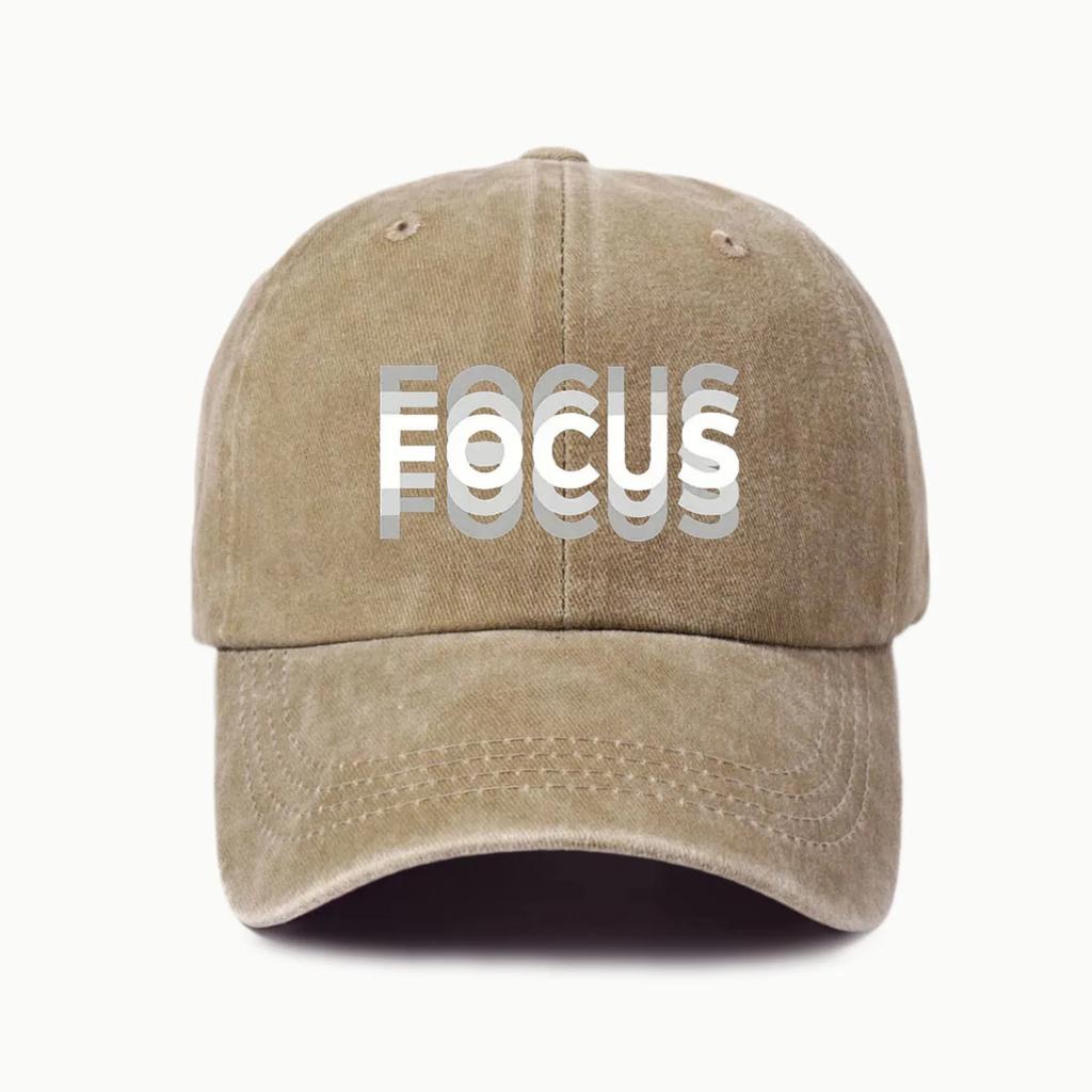 Кепка FOCUS Print из стираного хлопка, регулируемая, классический стиль, бейсболка, спортивная кепка-утка для мужчин и женщин
