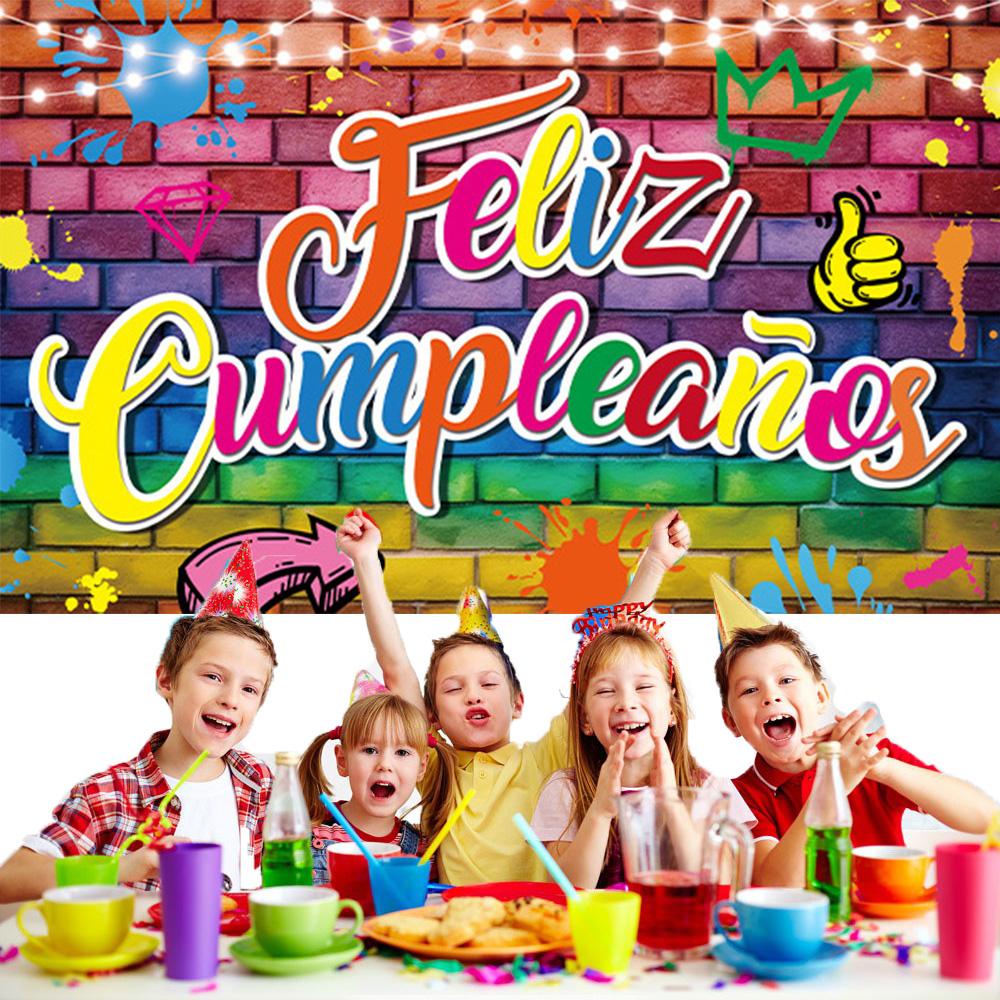 Feliz cumpleaños Фон на испанском языке для дня рождения, черные золотые шары, украшение сцены на день рождения, баннер, фоны для взрослых фотографий