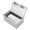 Встраиваемая напольная розетка 4000 Вт 13 А 2 розетки 2 USB-порта Нержавеющая сталь ПК Напольная коробка для розеток для офиса школы отеля