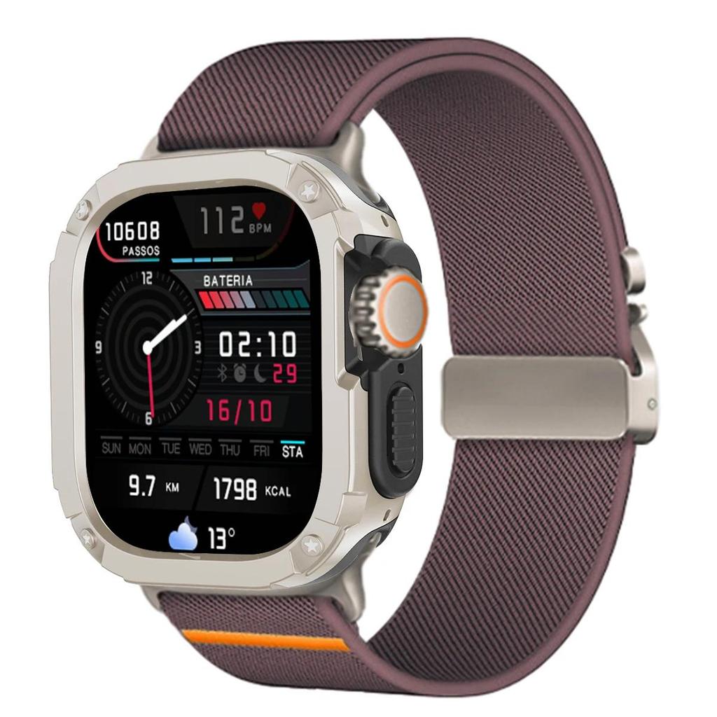 Нейлоновый ремешок + Чехол для Apple Watch Band Ultra 3 49мм 45мм 46мм 44мм 42мм 40мм 41мм 38мм iWatch Серии 11 SE 3 10 9 8 7 6 5 4 3 2 1