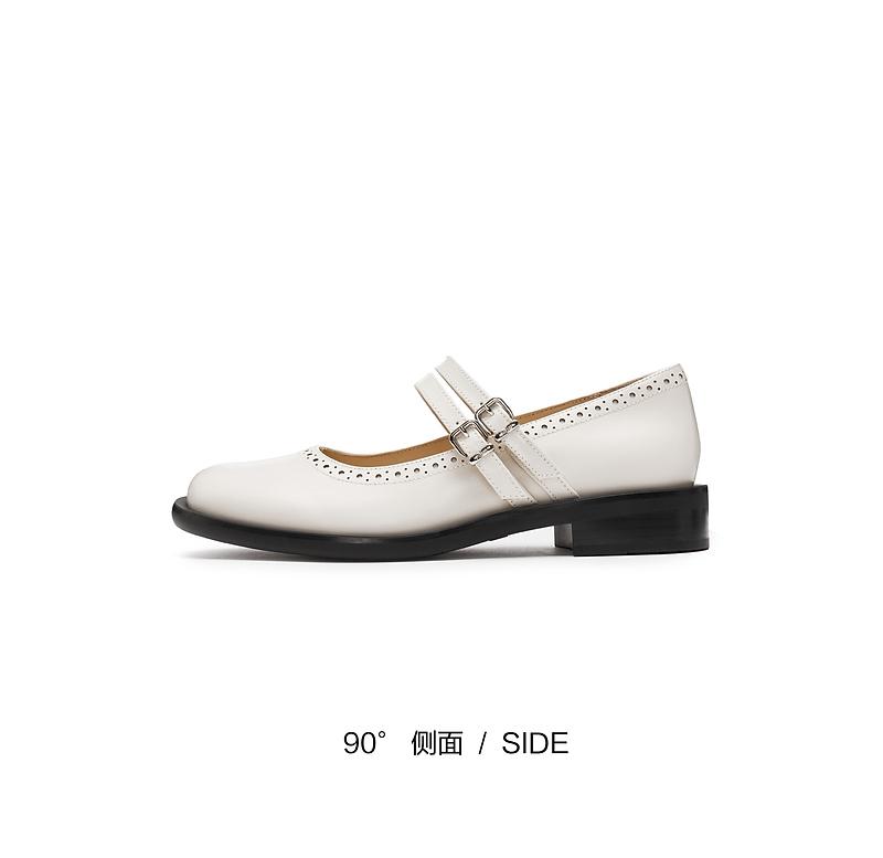 Sijiatu 2025 Spring New Cream Shoes Mary Jane Shoes Women's Single Shoes EA718AQ5