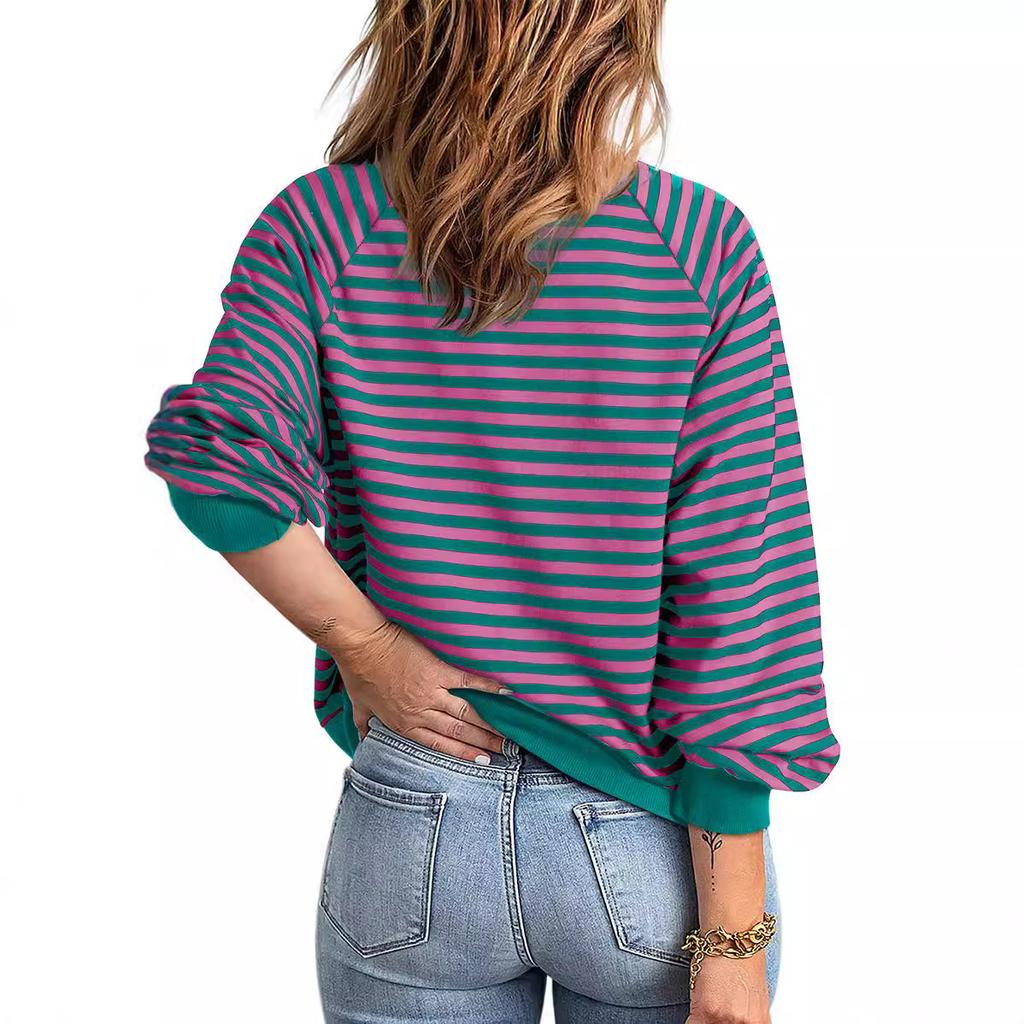 GMXIA Осенне-зимняя женская повседневная рубашка с полосатыми лацканами, цветной кардиган, топ для женщин