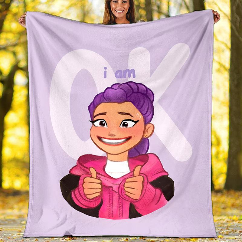 1pc KPop RUMI1 Theme Blanket - Digital Print, Polyester, Cozy for All Seasons, Perfect for Outdoor, Camping, and Travel