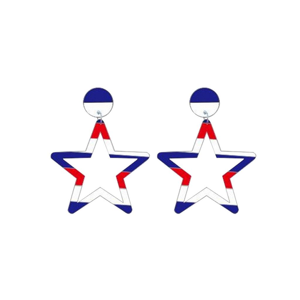 День независимости Америки, красные, белые и синие полосы, Техасская любовь, пятиконечная звезда, США, серьги-крючки, маленькие серьги, серьги