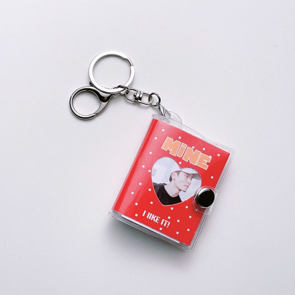 Portable 2 Inch Mini Photo Albums 20 Pockets Love Heart Photos Holder PVC Hollow Name Card Book