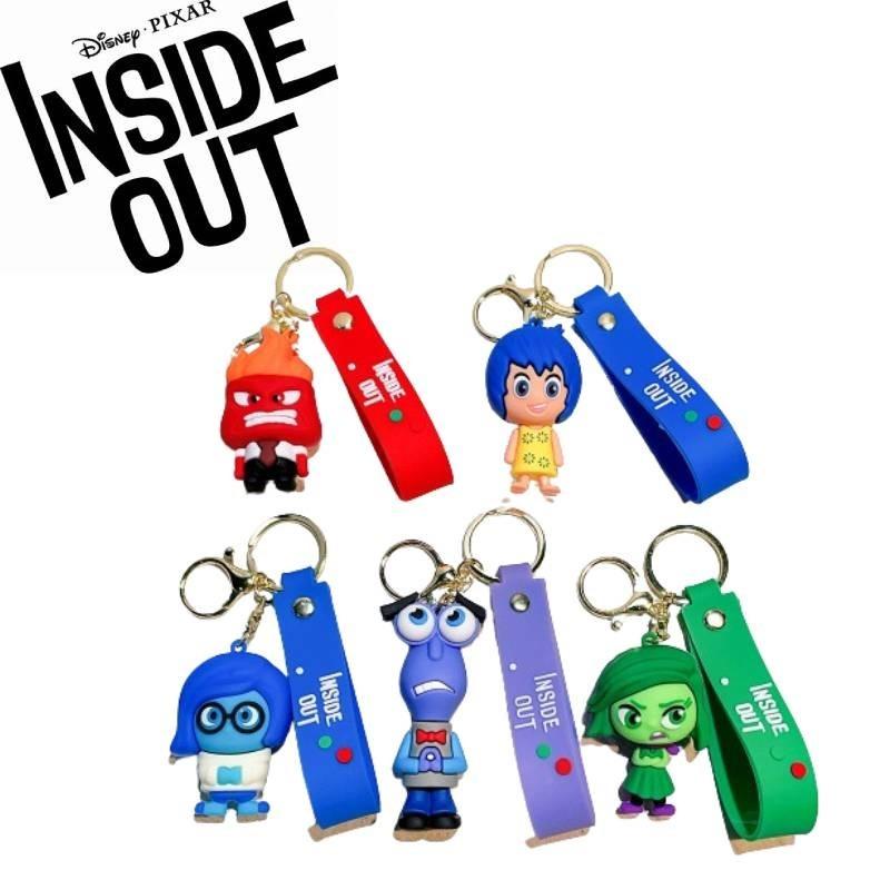 Adorable 2024 Movie Inside Out Keychain With Cute Amy Bobby Dr. Sadness Silicone Keyring For Men And Women