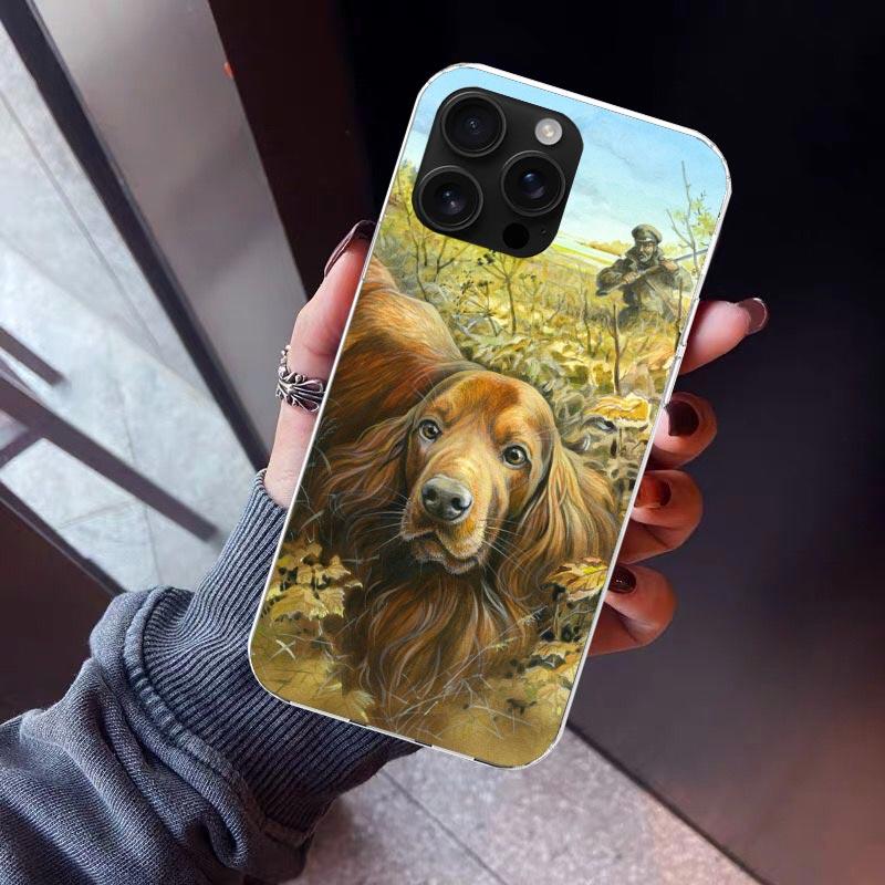 Hunter Dog Hunting Phone Case For iPhone 17 Air 11 13 Mini 14 15 Plus 16 12 Pro Max 16E SE 7 8 Pattern Soft TPU Back Cover 17 A