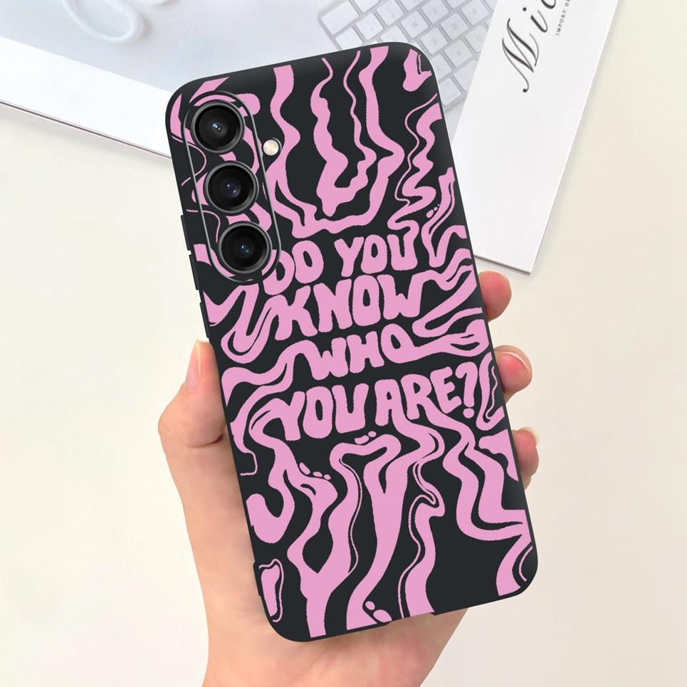 Для чехла Samsung Galaxy A35 A25 2023 5G Case SM-A356B SM-A256B Черный Кот Ночь Луны Модный Coque Etui Матовый Силиконовый Корпус