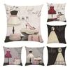 Cute Princess Pillowcase Beauty Dress  Sofa Square  Chair Bedroom Living Room Home Furnishings