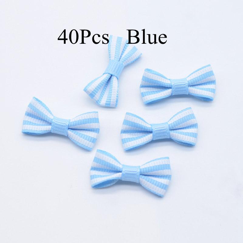 40 шт., мини-лента в рубчик, галстук-бабочка, аппликации, плоская задняя часть, орнамент для скрапбукинга, нашивки, аксессуары, принадлежности для рукоделия