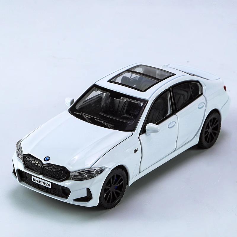 1/32 Scale BMW 320i THE 3 2023 Alloy Car Model Diecast Metal Toy Vehicles Model Simulation Sound and Light Collection Boy Kid Toy Gift