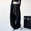Широкие спортивные штаны для женщин, спортивные брюки, повседневная спортивная одежда, большие серые брюки для спортзала, женская корейская уличная одежда