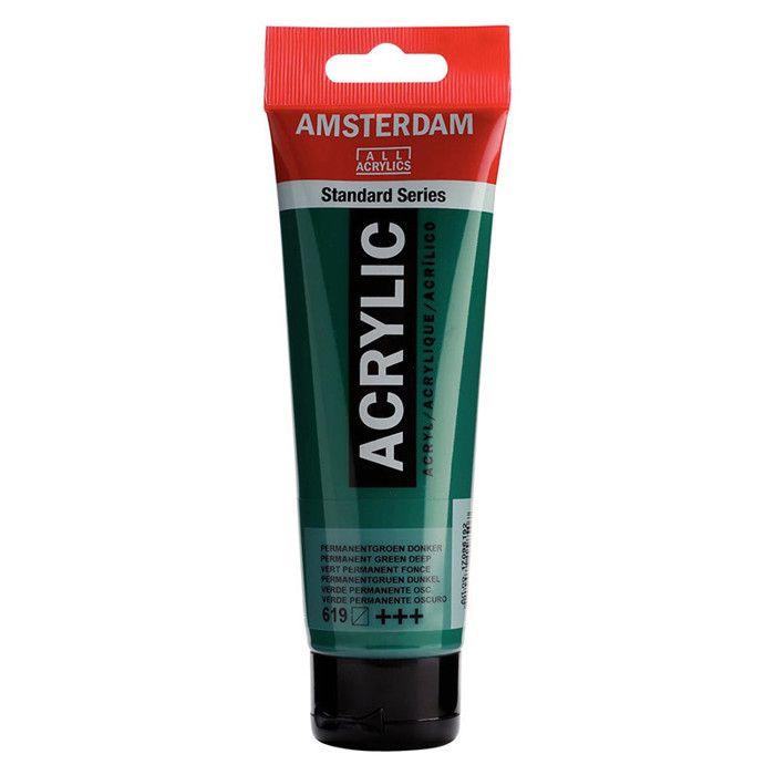 Peinture Acrylique - Royal Talens - Amsterdam - Vert Permanent Profond - 120ml - Tube