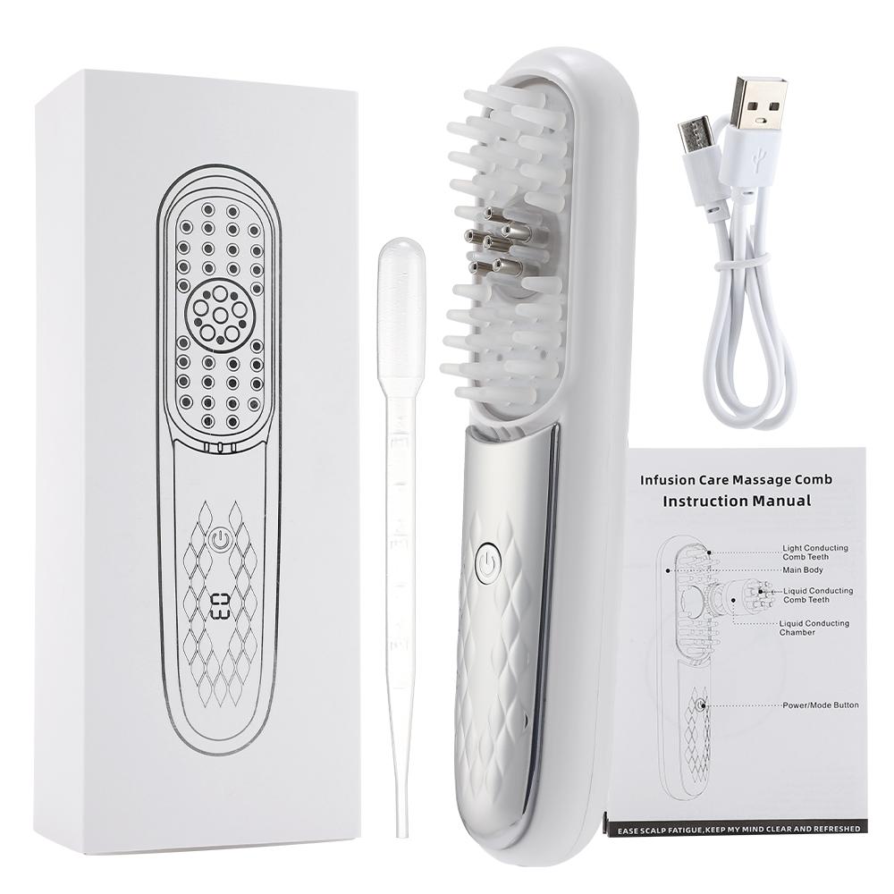 Cordless Electric Scalp Massage Comb with 3 Modes, Rechargeable Portable Hair Care for Stress Relief & Hair Growth CE Certified