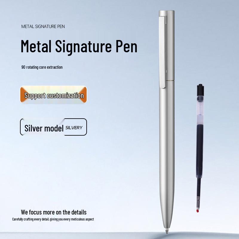 Металлическая гелевая шариковая ручка Xiaomi разных цветов для бизнеса и офиса, с возможностью персонализации логотипом.