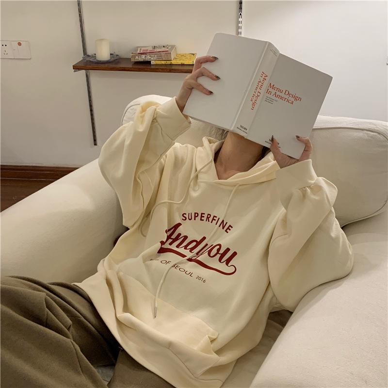 Pique Cotton Oversize Hooded Sweatshirt - Double-Layer Casual Loose Fit