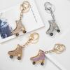 Creative Ice Skates Pendant Keychain Sparkling Rhinestones Inlaid Car Keyring Backpack Bag Charm Keychain